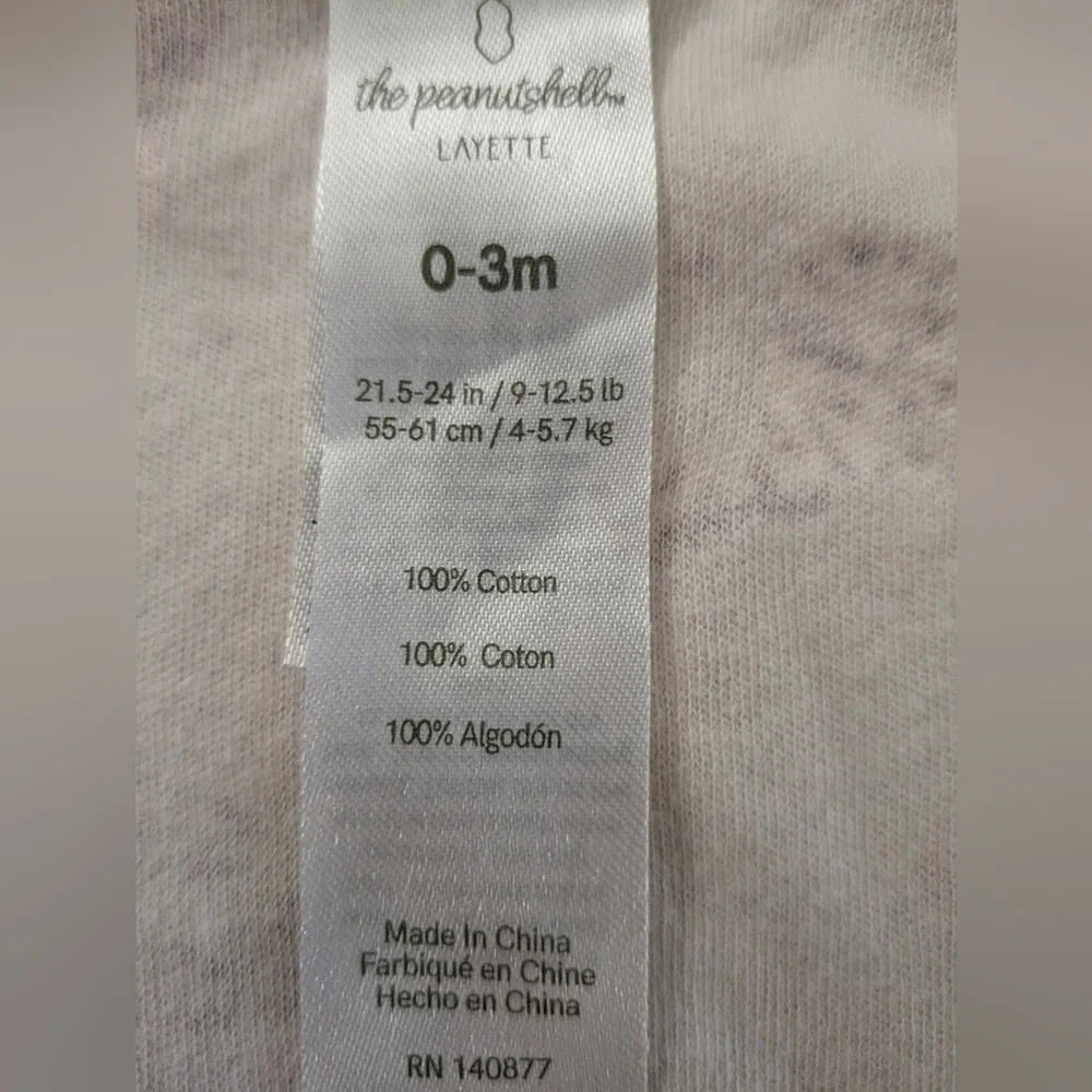 Infant The Peanutshell Sleep Sack 0-3 Mo 100% Cotton Cozy Pajamas Baby Layette